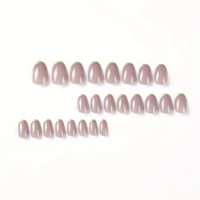Golden Edge Glitter Press-On Nails 10-pieces