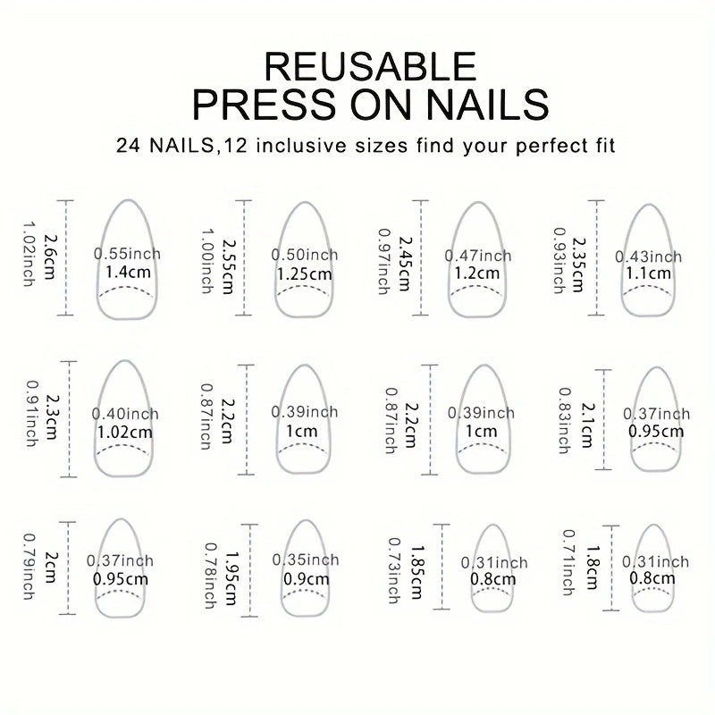 Glossy False Nails 12-pieces