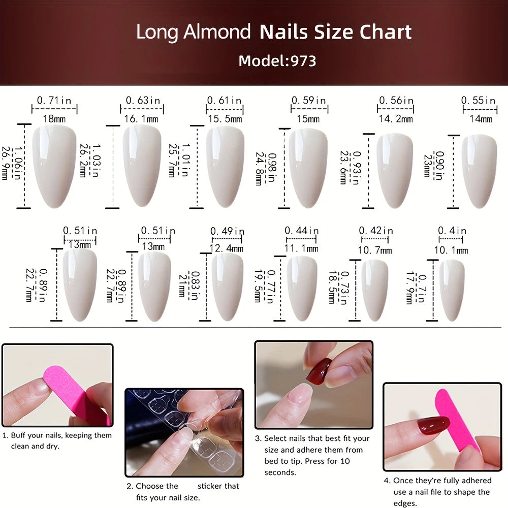 Nude Glitter Gradient Almond Press-On Nails 10-pieces