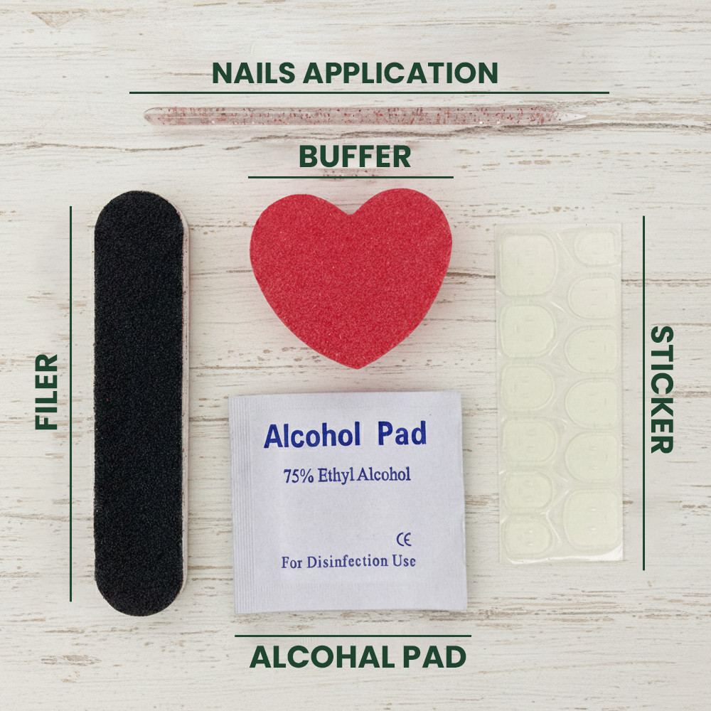 Butterfly Whisper Square French Tip Reusable Press On Nail