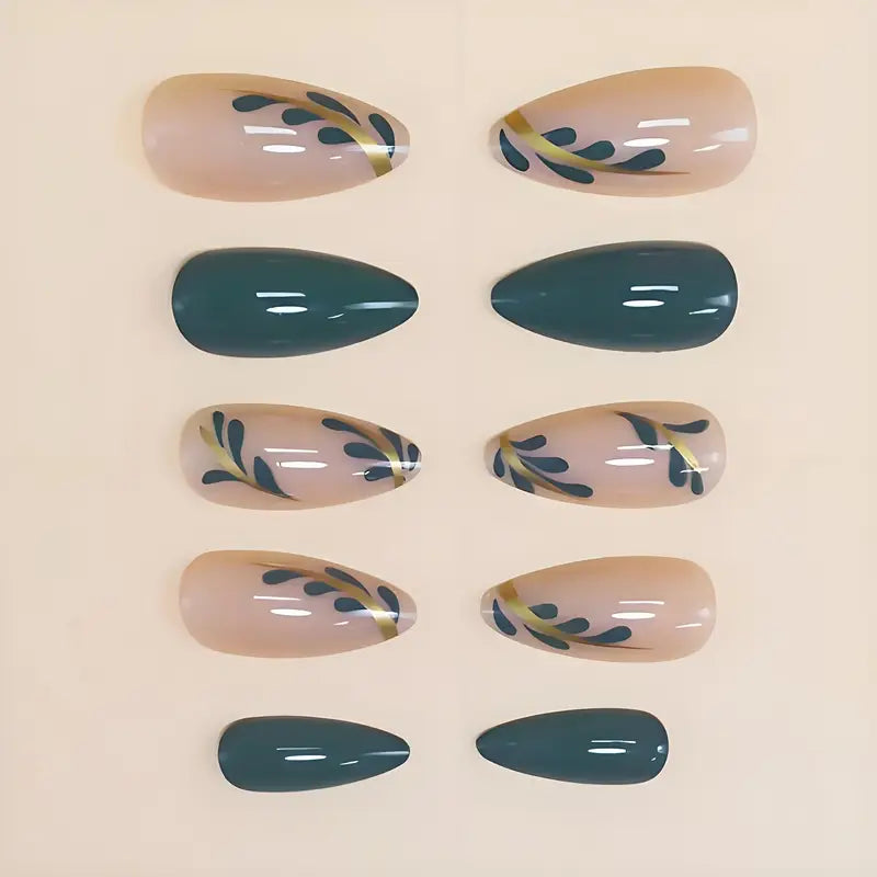 Autumn Wheat Stalk Almond Press-On Nails 10-pieces