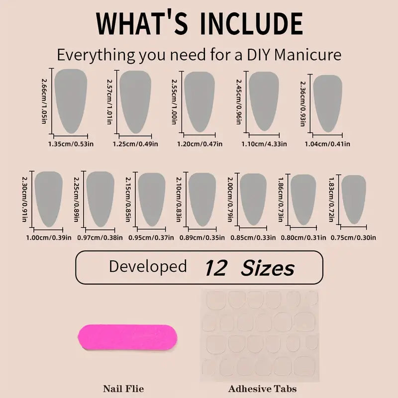 Almond Shaped Fake Nails 10-pieces