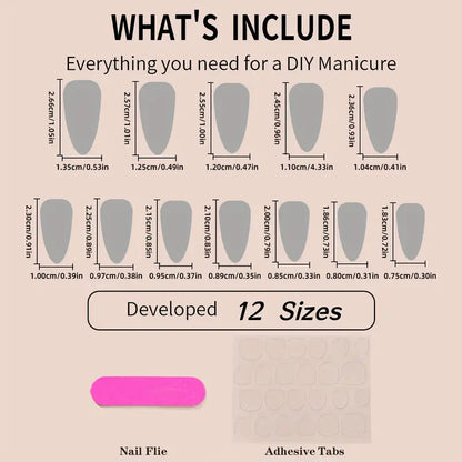 Almond Shaped Fake Nails 10-pieces