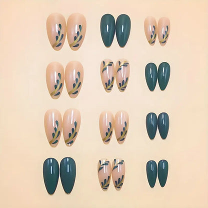 Autumn Wheat Stalk Almond Press-On Nails 10-pieces