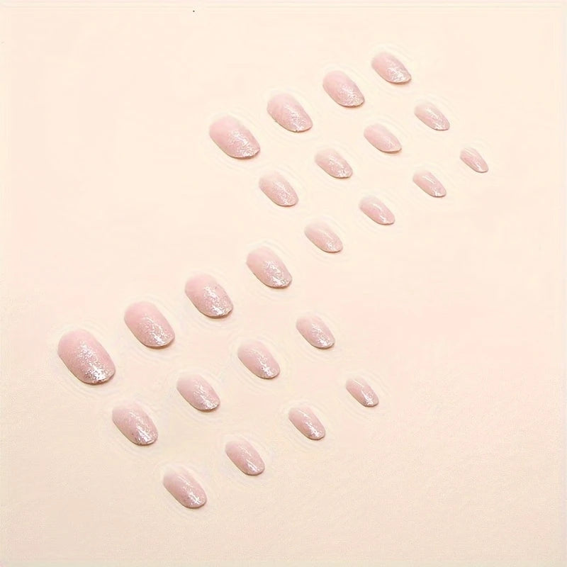 Glitter Gradient Pink Press-On Nails 10-pieces