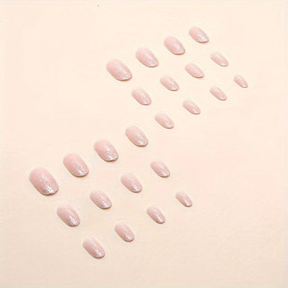 Glitter Gradient Pink Press-On Nails 10-pieces