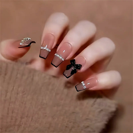 Mixed Color Ballet Shape Luxury Press-On Nails 10-pieces