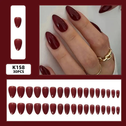Short Almond Shaped Press-On Nails 10-pieces