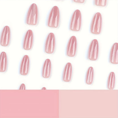 Nude Cat Eye Almond Press-On Nails 10-pieces