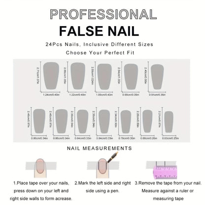 Mixed Color Ballet Shape Luxury Press-On Nails 10-pieces