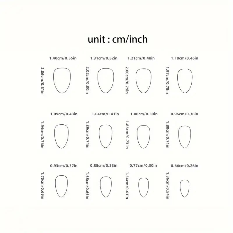 Short Almond Shaped Press-On Nails 10-pieces