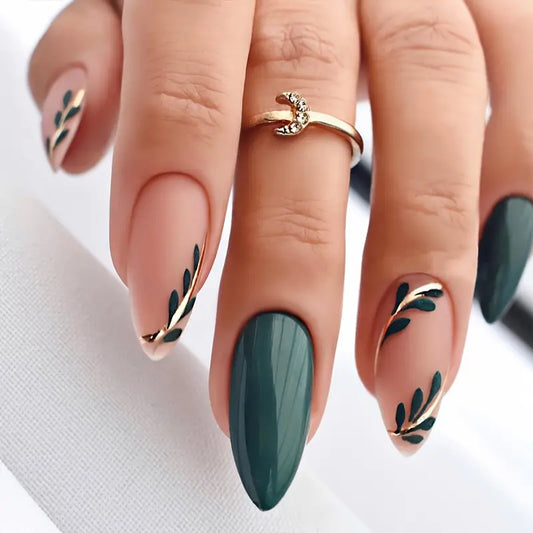 Autumn Wheat Stalk Almond Press-On Nails 10-pieces