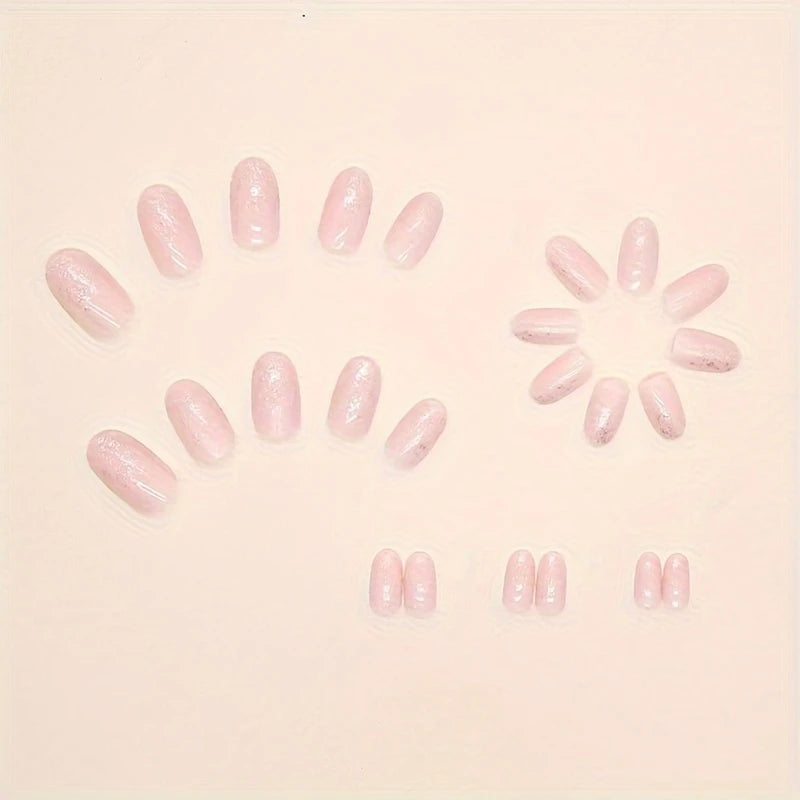 Glitter Gradient Pink Press-On Nails 10-pieces
