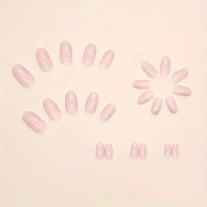 Glitter Gradient Pink Press-On Nails 10-pieces