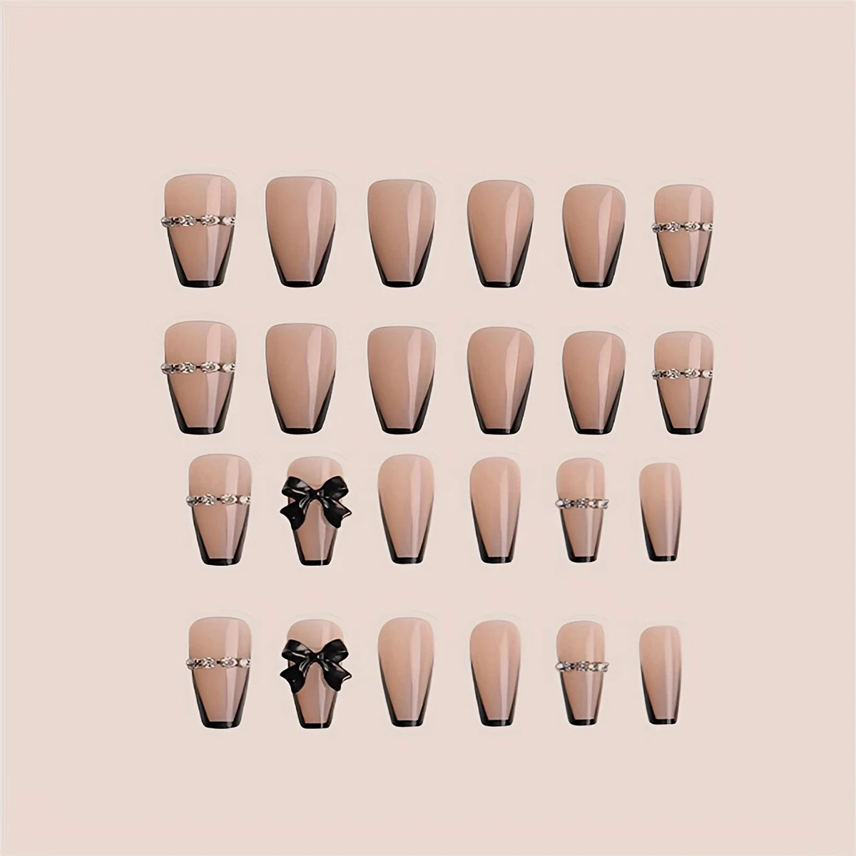Mixed Color Ballet Shape Luxury Press-On Nails 10-pieces