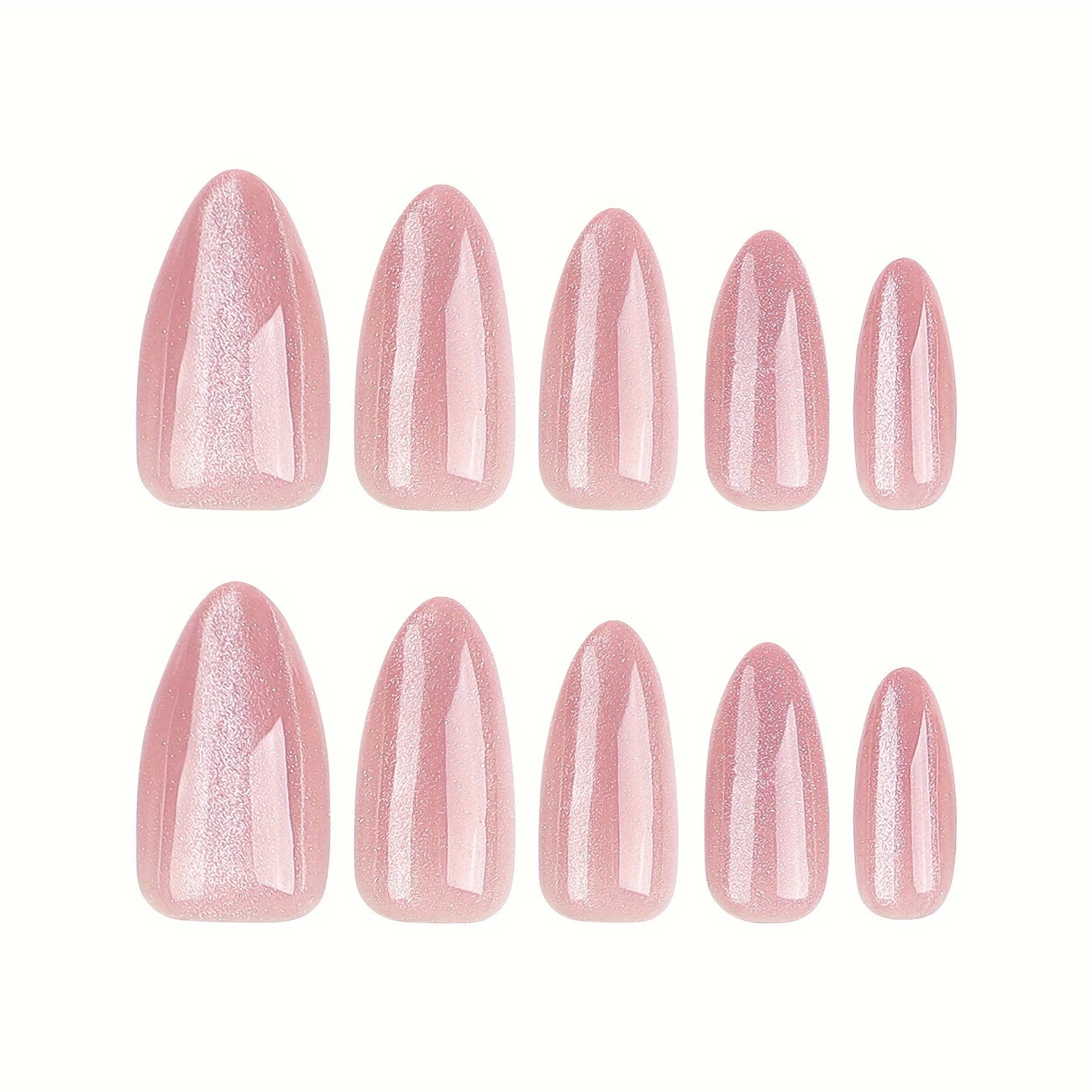 Nude Cat Eye Almond Press-On Nails 10-pieces
