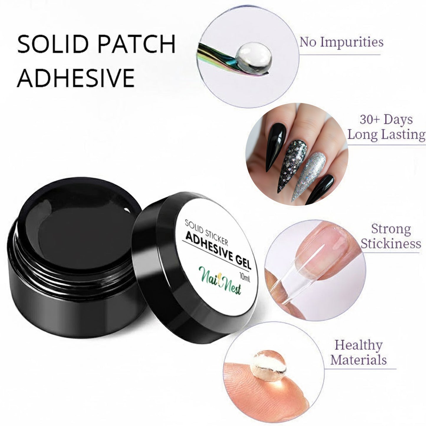 Solid 10ml UV Light Cured Press Nail Glue