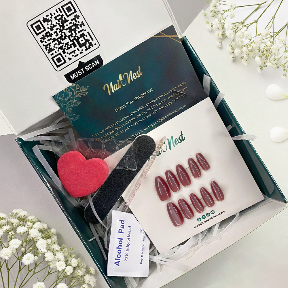 Deep Pink Cat Eye Effect Reusable Press On Nail