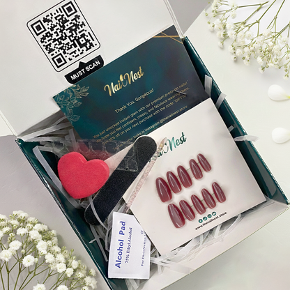 Deep Pink Cat Eye Effect Reusable Press On Nail