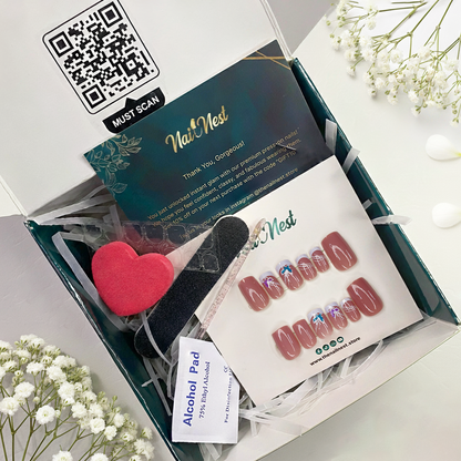 Butterfly Whisper Square French Tip Reusable Press On Nail