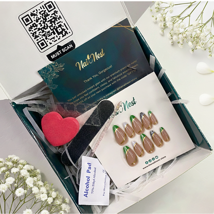 Almond Shaped Glitter French Press-On Nails 10-pieces