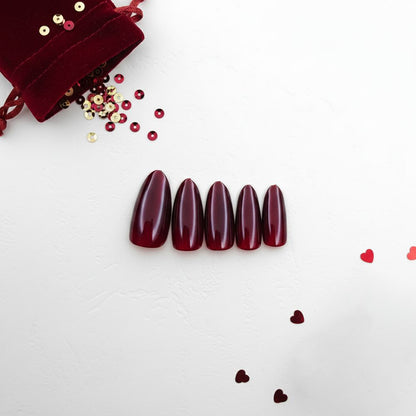 10 -Piece Red Cat’s Eye Press-On Nails