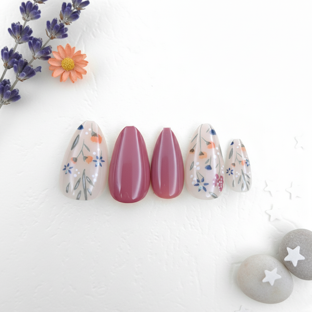 Mixed Color Floral Pattern with Flowers and Plants Design 10-pieces