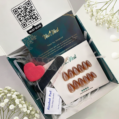 Nude Cat Eye Almond Press-On Nails 10-pieces