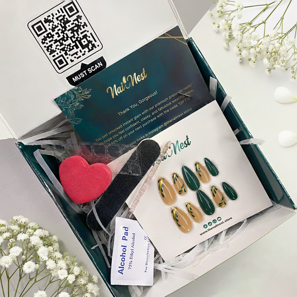 Autumn Wheat Stalk Almond Press-On Nails 10-pieces