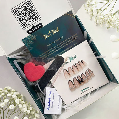 12-Piece Mixed Color Ballet Shape Luxury Press-On Nails