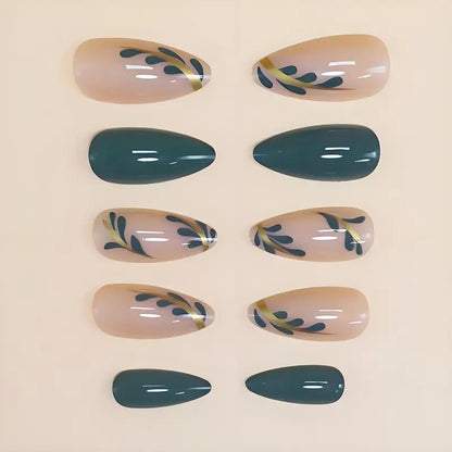 Autumn Wheat Stalk Almond Press-On Nails 10-pieces