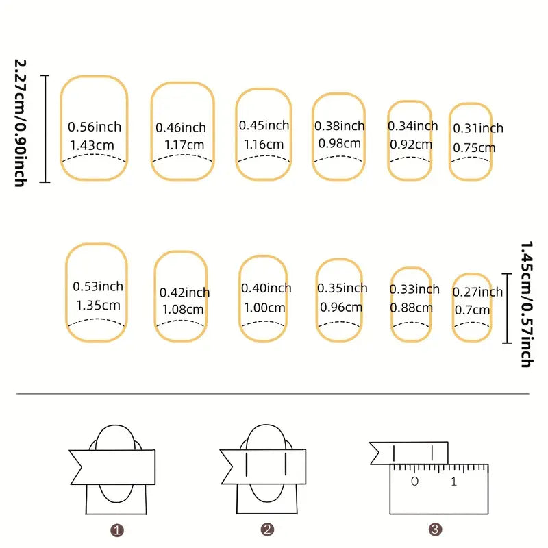 Golden Edge Glitter Press-On Nails 10-pieces
