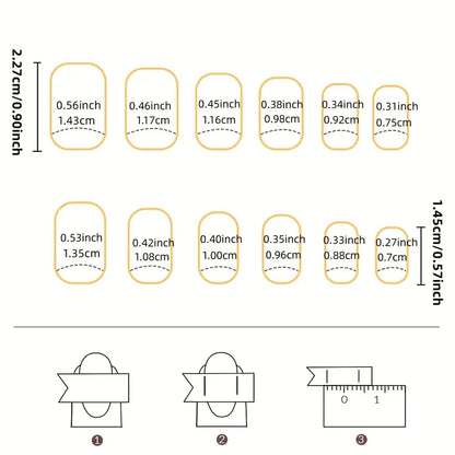 Golden Edge Glitter Press-On Nails 10-pieces