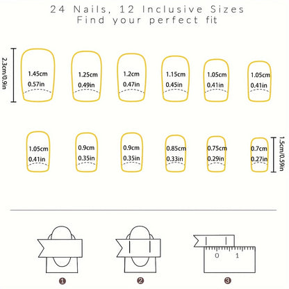 Matte Floral Square Press-On Nails 10-pieces
