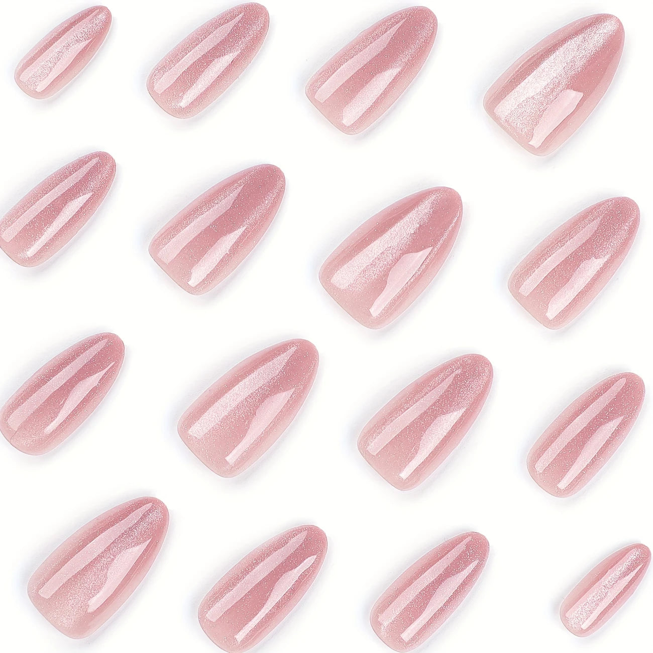 Nude Cat Eye Almond Press-On Nails 10-pieces