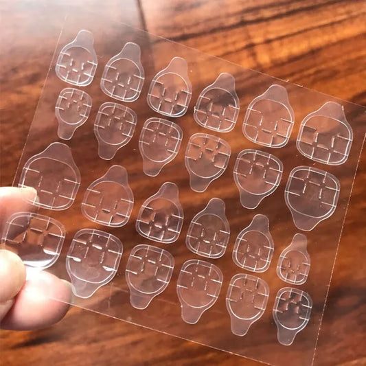 Nail enhancement double-sided transparent invisible sheet adhesive 24 pieces