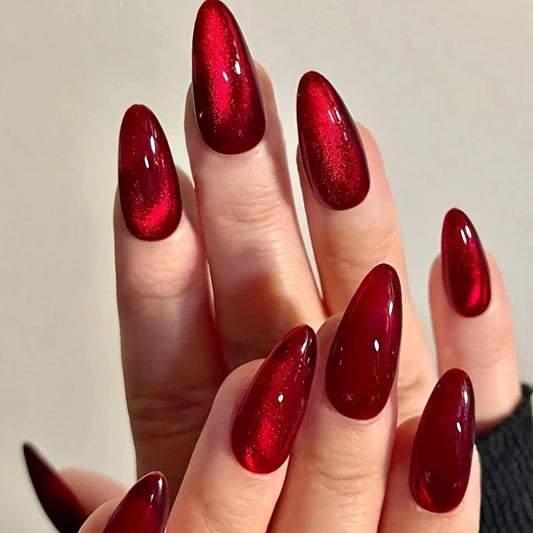 Red Cat’s Eye Press-On Nails 10-pieces