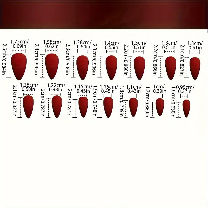 Matte Wine Red Almond Press-On Nails 10-pieces