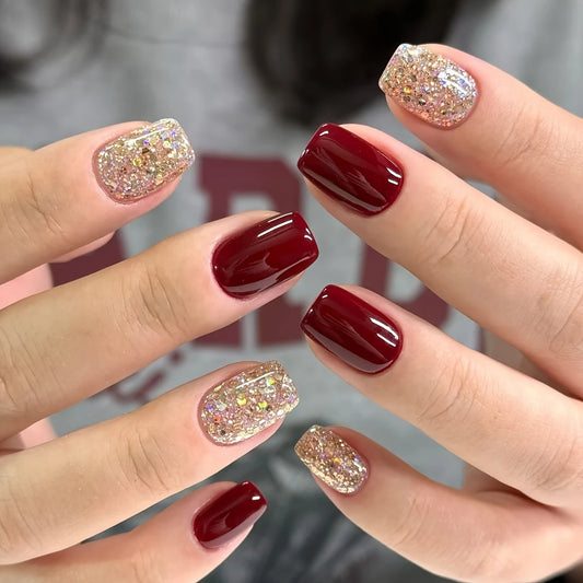 Short Square Press-On Nails 10-pieces